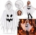 Strój Ducha Halloween dla Dziecka Peleryna z Kapturem Biała Rozmiar M