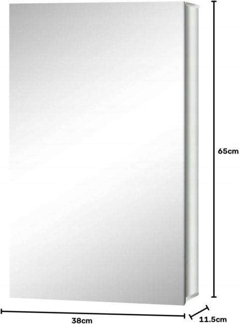 Szafka łazienkowa z lustrem Fundin 38x65 cm stal nierdzewna 3 półki