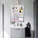 Szafka łazienkowa z lustrem Fundin 38x65 cm stal nierdzewna 3 półki