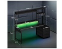 Biurko Gamingowe Coleshome 120x48 cm LED 3 Szuflady Gniazdko Półka Czarne