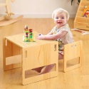 Stolik i Krzesełko Montessori Drewniane FUNLIO Regulowane Dla Dzieci 1-3