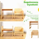 Stolik i Krzesełko Montessori Drewniane FUNLIO Regulowane Dla Dzieci 1-3