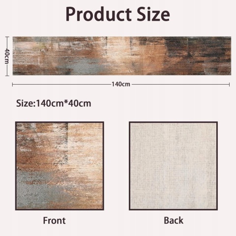 Bieżnik na Stół Lniany 40 x 140 cm Kolor Brązowy Stylowy