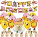 Dekoracja urodzinowa Balony Baner Ozdoba na tort Toppery Shovelware Brain