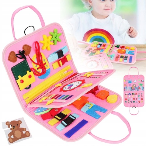 EDUKACYJNA ZABAWKA SENSORYCZNA DLA DZIECI MONTESSORI RÓŻOWA