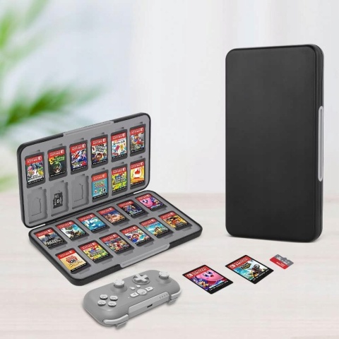 ETUI NA KARTY GRY NINTENDO SWITCH CZARNE 24 SLOTY PRZEGRÓDKI NA KARTRIDŻE