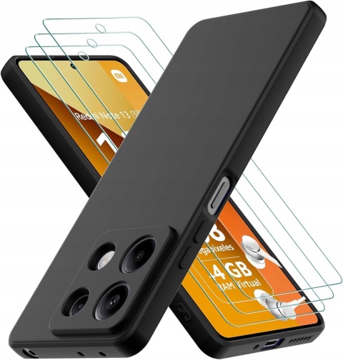 Etui Xiaomi Redmi Note 13 5G (czarne) i szkło hartowane na ekran