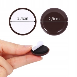 Ezprotekt Okrągłe Brązowe Samoprzylepne Ślizgacze Meblowe 29mm 40 sztuk