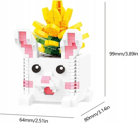 Klocki konstrukcyjne mini plastikowe króliczek 501 elementów 6,4 x 9,9cm