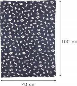 Koc dla psa kota czarny 100 cm x 70 cm, zestaw 3 szt.