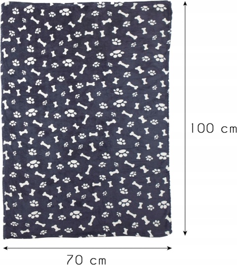 Koc dla psa kota czarny 100 cm x 70 cm, zestaw 3 szt.