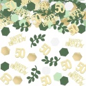 Konfetti 50 Urodziny Złote Zielone HAPPY BIRTHDAY Impreza Jubileusz