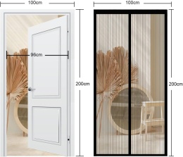 MOSKITIERA MAGNETYCZNA DO DRZWI NA BALKON MAGNES SZCZELNA ZASŁONA 100x200
