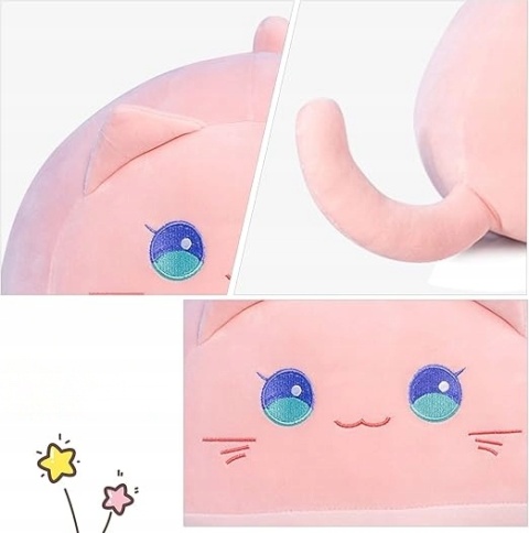Maskotka Zabawka Do Przytulania Dla Dzieci Pluszak Miś Różowy Kot 30cm