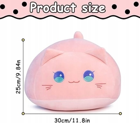 Maskotka Zabawka Do Przytulania Dla Dzieci Pluszak Miś Różowy Kot 30cm