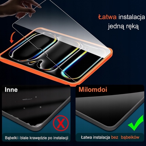Milomdoi szkło hartowane iPad Pro 13" 2024 7. gen. + osłony aparatu