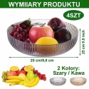 Miski plastikowe 25 cm Zestaw 4szt Szare i kawowe PET spożywczy Do zmywarki