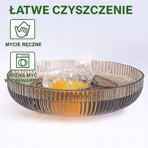 Miski plastikowe 25 cm Zestaw 4szt Szare i kawowe PET spożywczy Do zmywarki