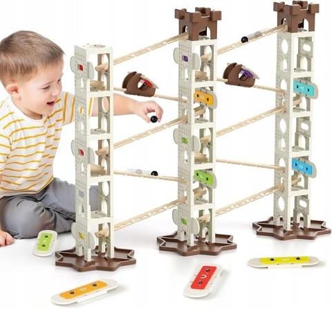 Music Marble Run 106-Częściowy Zestaw Elementów Tor Marble Run 5 utworów