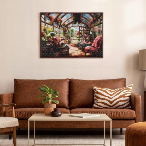 Puzzle 1008 elementów dla dorosłych pokój gościnny z kwiatami 70 x 50 cm