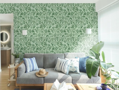 Tapeta samoprzylepna Wodoodporna Wzór Zielone kwiaty Liście 44x300cm mocna