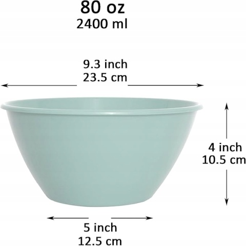 Zestaw misek plastikowych 9 szt. Youngever Do sałatek popcornu BPA Free