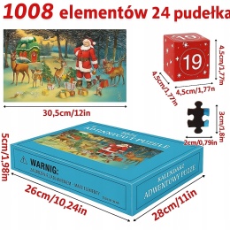 Adwentowy kalendarz puzzle 24 Bożonarodzeniowe pudełka 1008 Puzzle