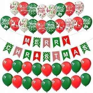 Balony dekoracyjne świąteczne lateksowe ze wzorami Baner Dekoracji 36szt