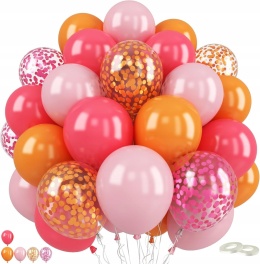 Balony lateksowe urodzinowe z konfetti zestaw 60szt wielokolorowe