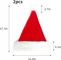 Czapka Świętego Mikołaja Z Pomponem Miękka Pluszowa Zestaw 2 Sztuk