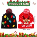 Czapka świąteczna Świecąca LED Zimowa Unisex Zestaw 2szt czerwona i czarna
