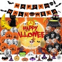 Dekoracja na Halloween Zestaw Baner Balony Tło 48szt Pomarańczowy