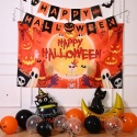 Dekoracja na Halloween Zestaw Baner Balony Tło 48szt Pomarańczowy