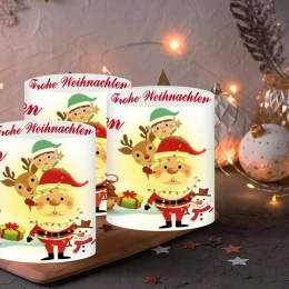 Dekoracja stołu świecznik 8x10 cm Bożonarodzeniowy 12 szt