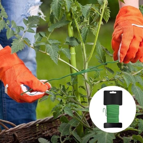 Drut ogrodowy do podwiązywania roślin pomidorów kwiatów zielony 10m x 2,5mm