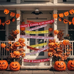 Halloween Taśma Ostrzegawcza 9m Dekoracja Ogrodu Horror