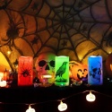 Homemory Świece LED Halloween bezpłomieniowe zmieniające kolor 3 szt.