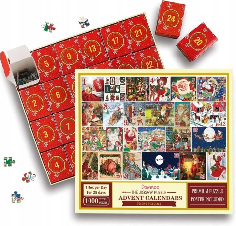 Kalendarz Adwentowy Puzzle Na Boże Narodzenie 1000 Elementów Obrazki Kolaż