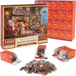 Kalendarz adwentowy, puzzle, kalendarz adwentowy z puzzlami, 1008 elementów