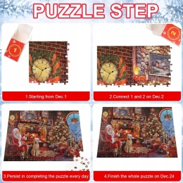 Kalendarz adwentowy, puzzle, kalendarz adwentowy z puzzlami, 1008 elementów