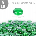 Kamienie szklane bryłki szkła dekoracyjne zielone 1,5-2cm 2250g