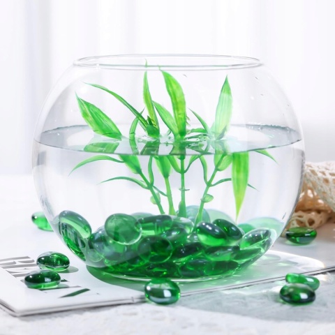 Kamienie szklane bryłki szkła dekoracyjne zielone 1,5-2cm 2250g