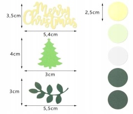 Konfetti dekoracyjne świąteczne z napisem Merry Christmas kółka 200 sztuk