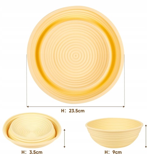 Koszyk silikonowy do garowania fermentacji chleba 26cm i 23cm Składany 2szt