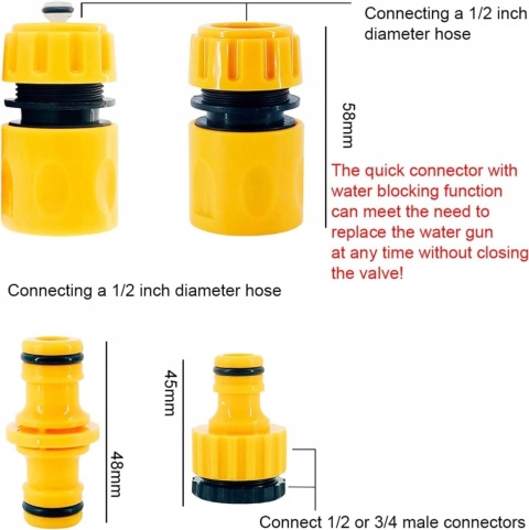 Łącznik Przedłużka do Węża Ogrodowego 1/2 Szybkozłączka Adapter 10szt