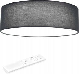 Lampa LED sufitowa plafon z abażurem szary 32cm sterowany pilotem