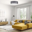 Lampa LED sufitowa plafon z abażurem szary 32cm sterowany pilotem