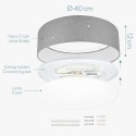 Lampa Sufitowa LED 40 cm na Pilot z Regulacją Barwy i Jasności