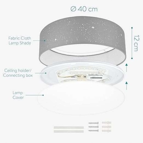 Lampa Sufitowa LED 40 cm na Pilot z Regulacją Barwy i Jasności
