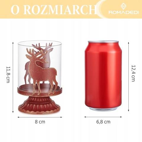 Latarnia Romadedi Deer Zestaw 2 szt renifer Boże Narodzenie Dekoracja stołu